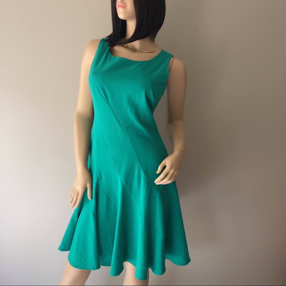 Calvin Klein Green Fit & Flare Dress Size 10